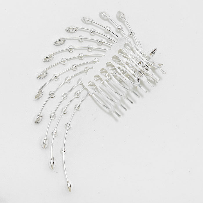 HATEGORY Rhinestone Flower Petal Hair Comb Pin