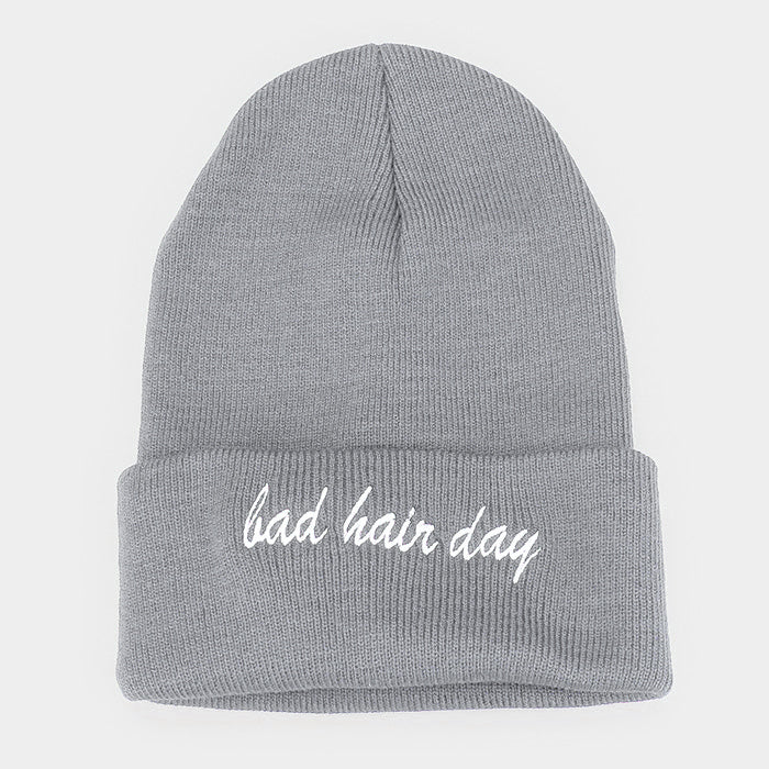 HATEGORY "Bad Hair Day" Soft Solid Color Beanie Hat