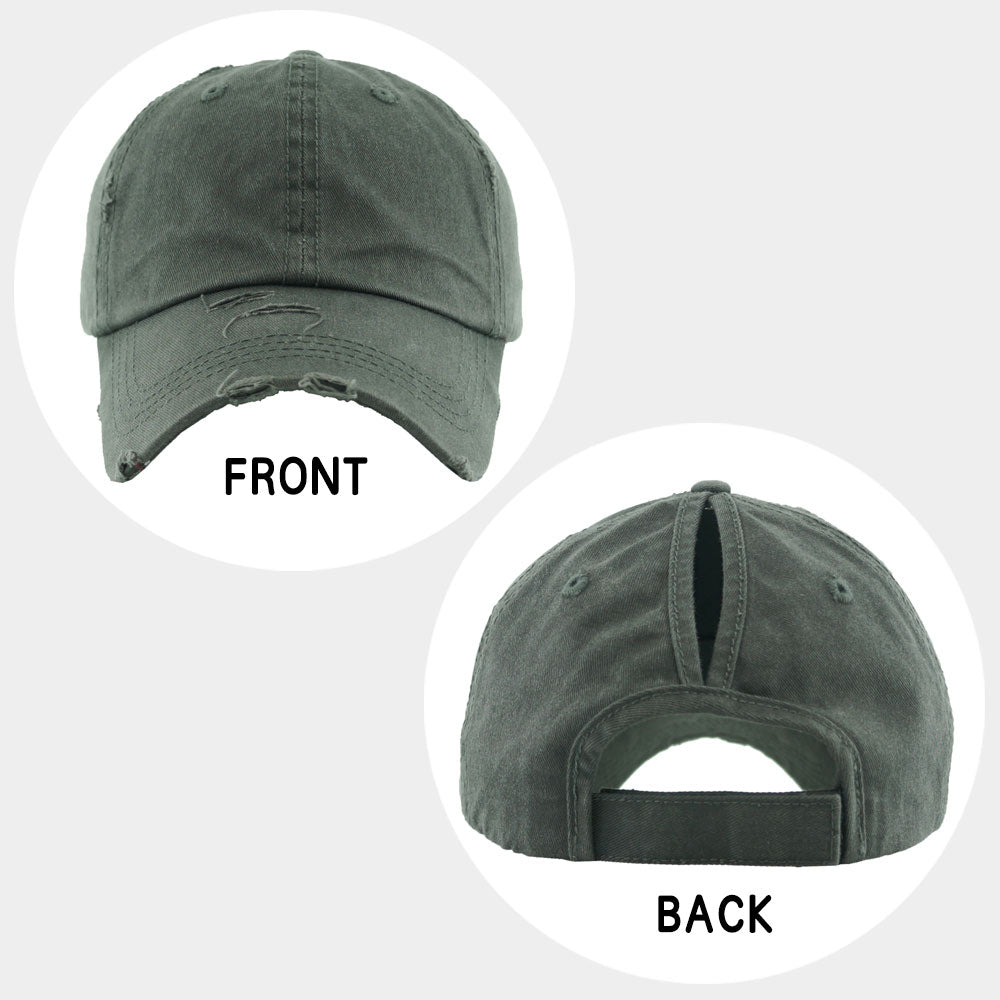 HATEGORY Vintage Ponytail Baseball Cap