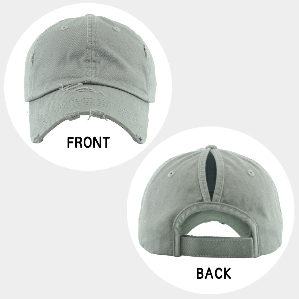 HATEGORY Vintage Ponytail Baseball Cap