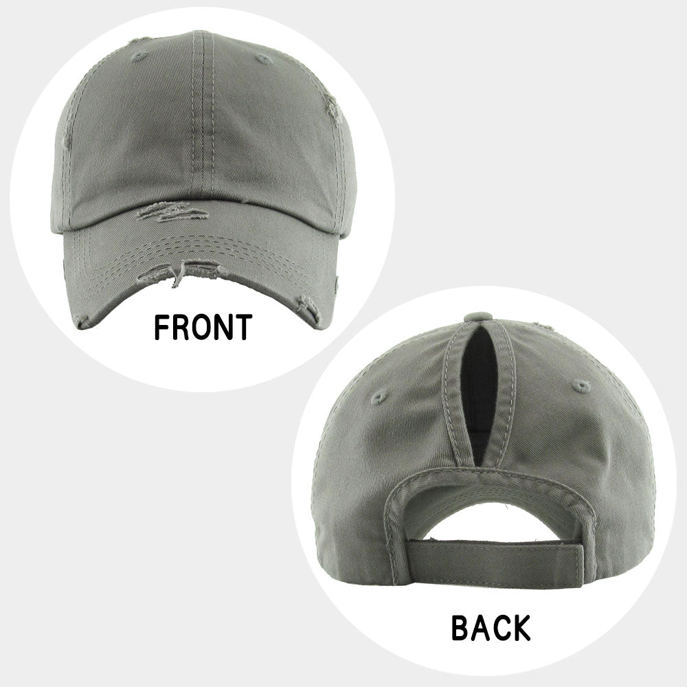 HATEGORY Vintage Ponytail Baseball Cap