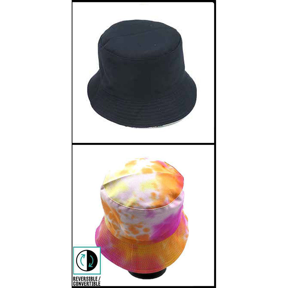 HATEGORY Reversible Tie Dye Print Bucket Hat