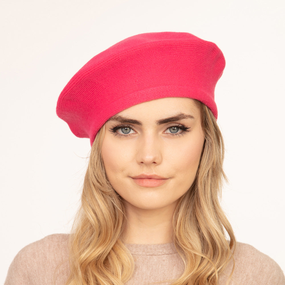 HATEGORY Stretchy Solid Beret Hat