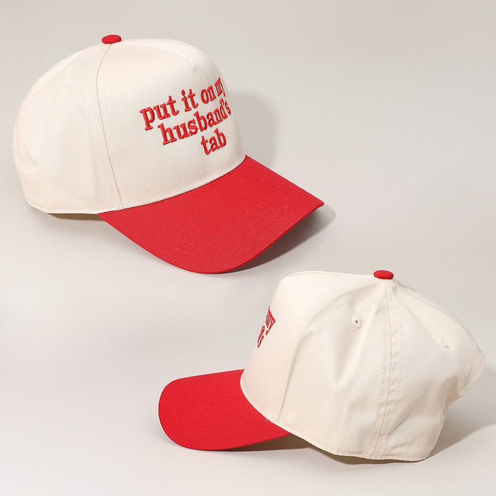 HATEGORY PUT IT ON MY HUSBANDS TAB Message Embroidered Baseball Cap