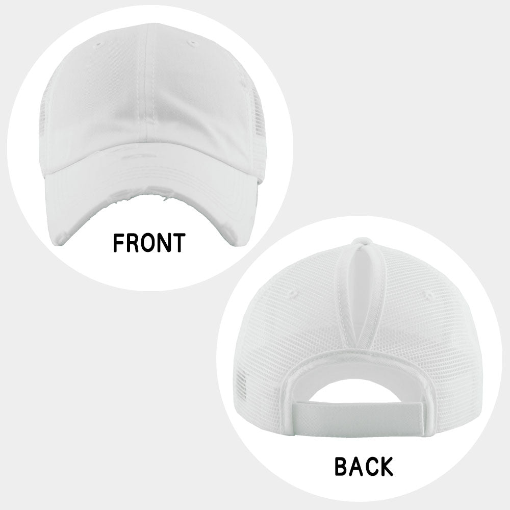 HATEGORY Vintage Mesh Back Ponytail Baseball Cap