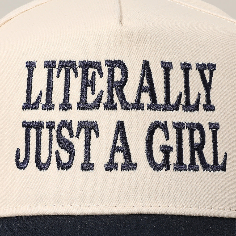 HATEGORY LITERALLY JUST A GIRL Message Embroidered Baseball Cap