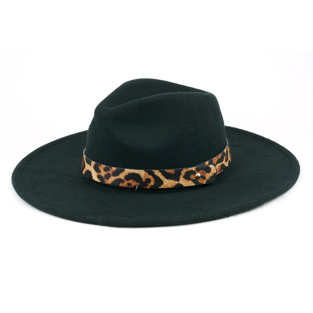 HATEGORY Leopard Pattern Pointed Panama Hat