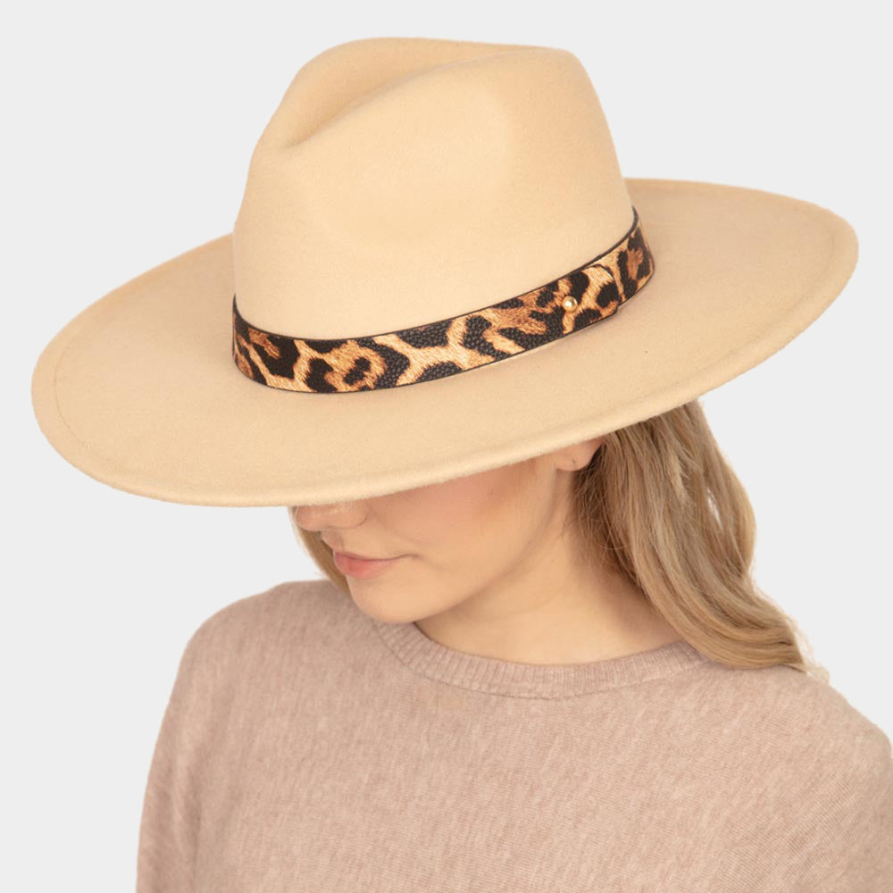 HATEGORY Leopard Pattern Pointed Panama Hat