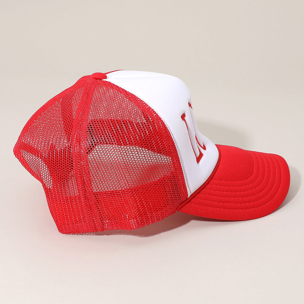 HATEGORY LOVER Message Embroidered OTTO CAP 5 Panel High Crown Mesh Back Trucker Hat