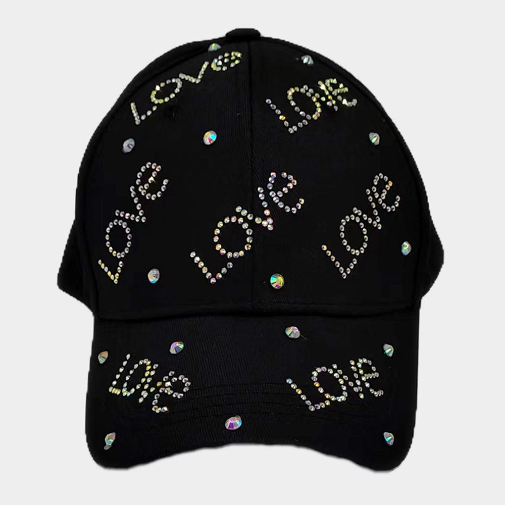 HATEGORY Bling Love Message Patterned Baseball Cap