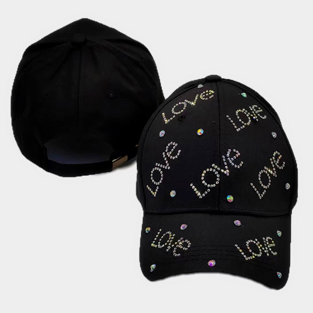 HATEGORY Bling Love Message Patterned Baseball Cap