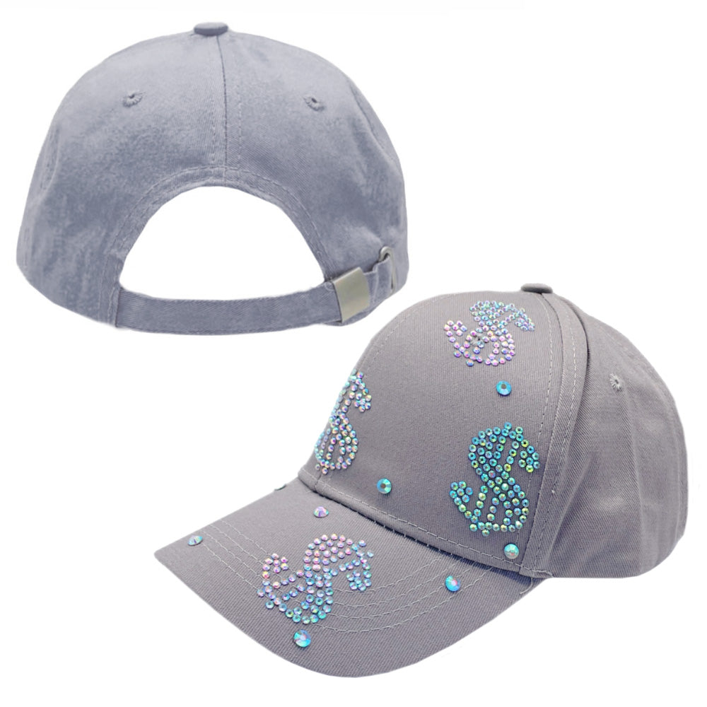 HATEGORY Bling Dollar Sign Patterned Baseball Cap