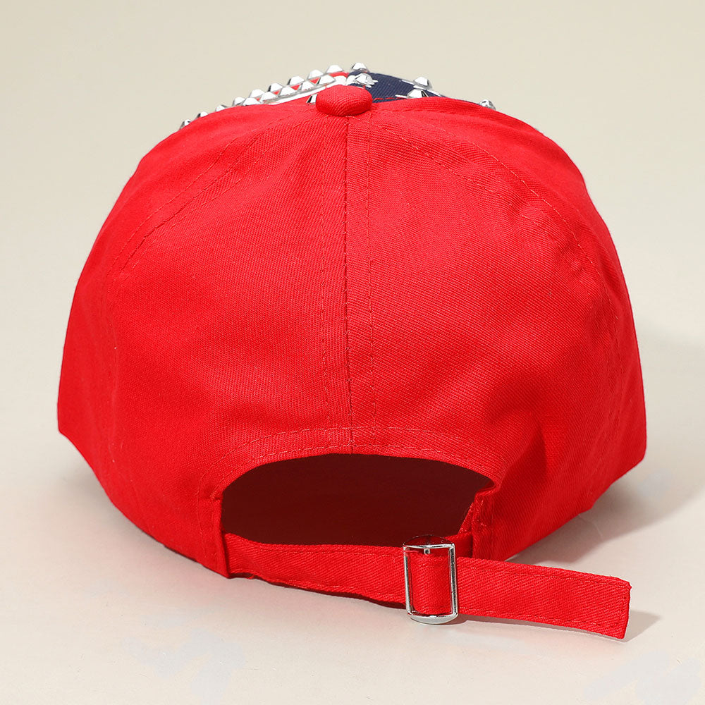 HATEGORY Bling Studded American USA Flag Baseball Cap