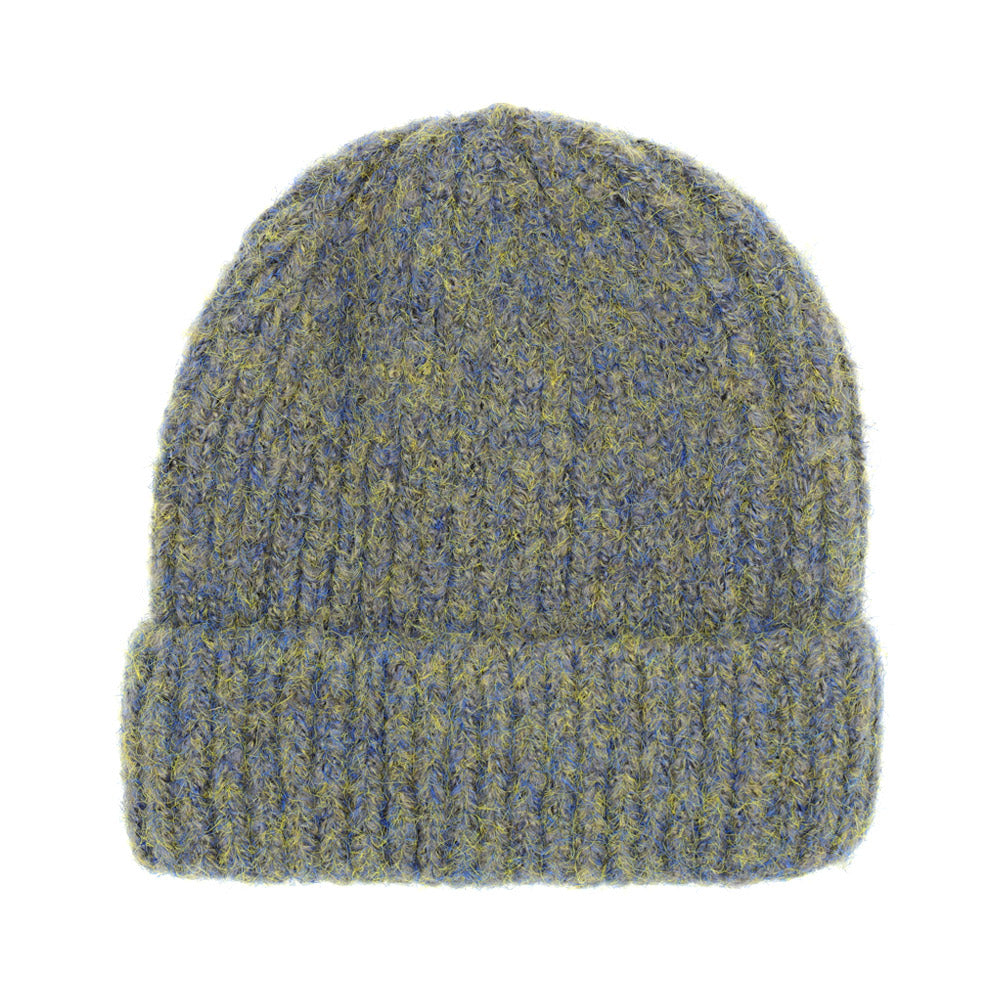 HATEGORY Fuzzy Mixed Color Knit Beanie Hat