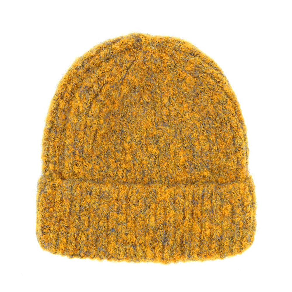 HATEGORY Fuzzy Mixed Color Knit Beanie Hat