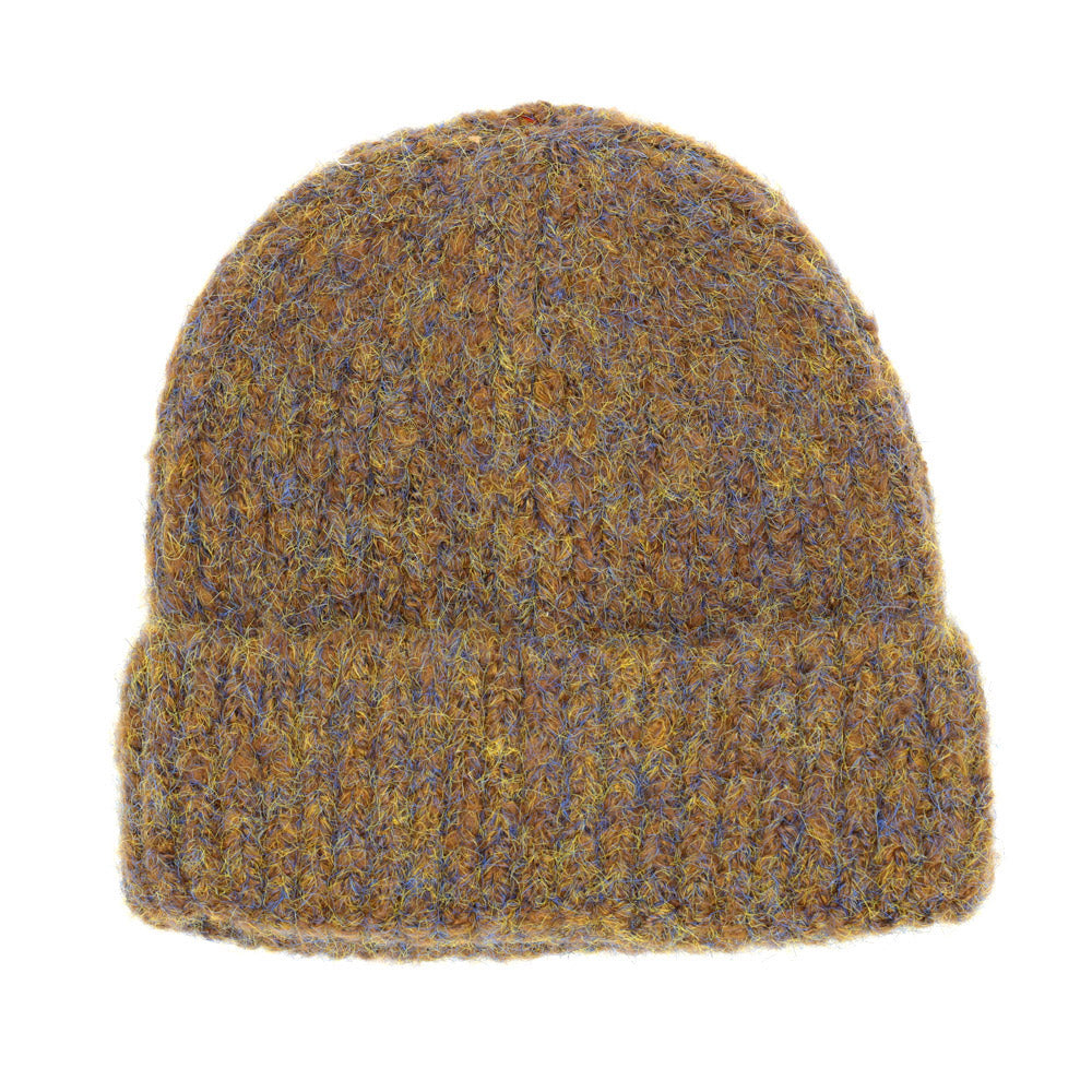 HATEGORY Fuzzy Mixed Color Knit Beanie Hat
