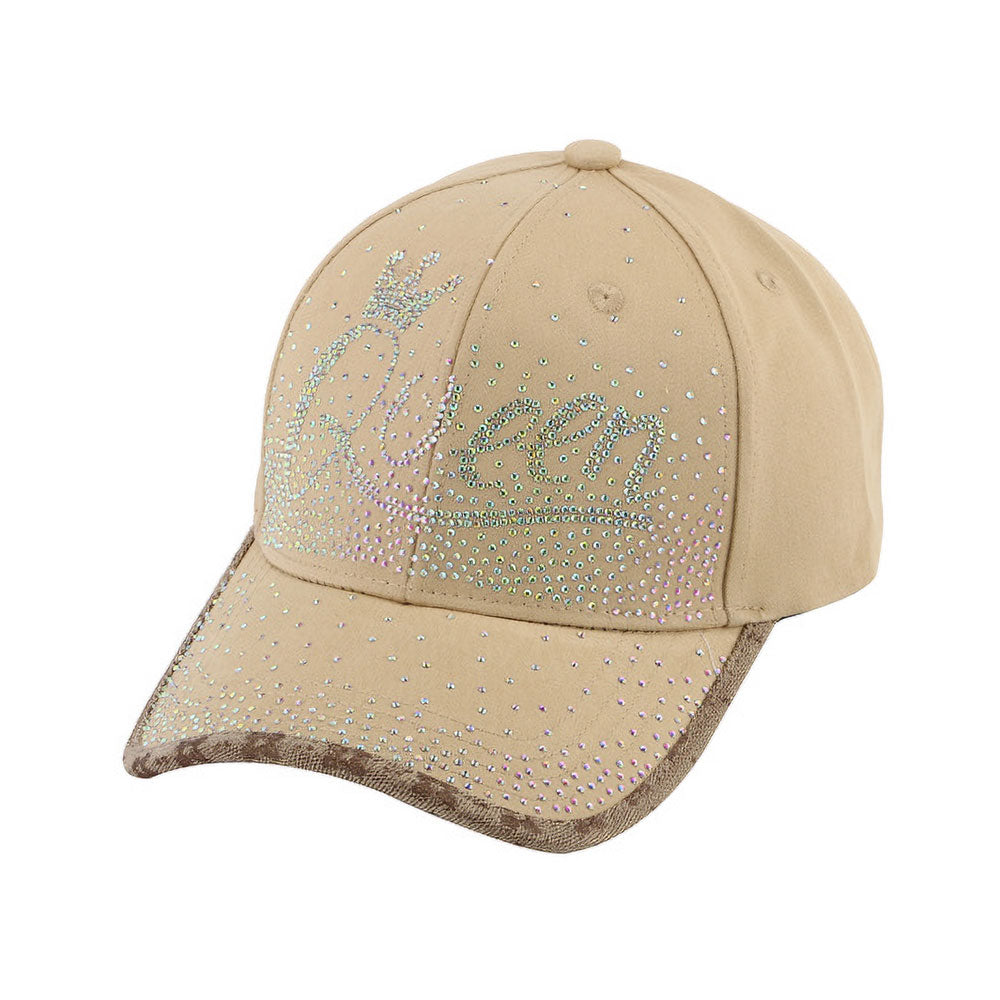 HATEGORY Bling Queen Message Embellished Baseball Cap