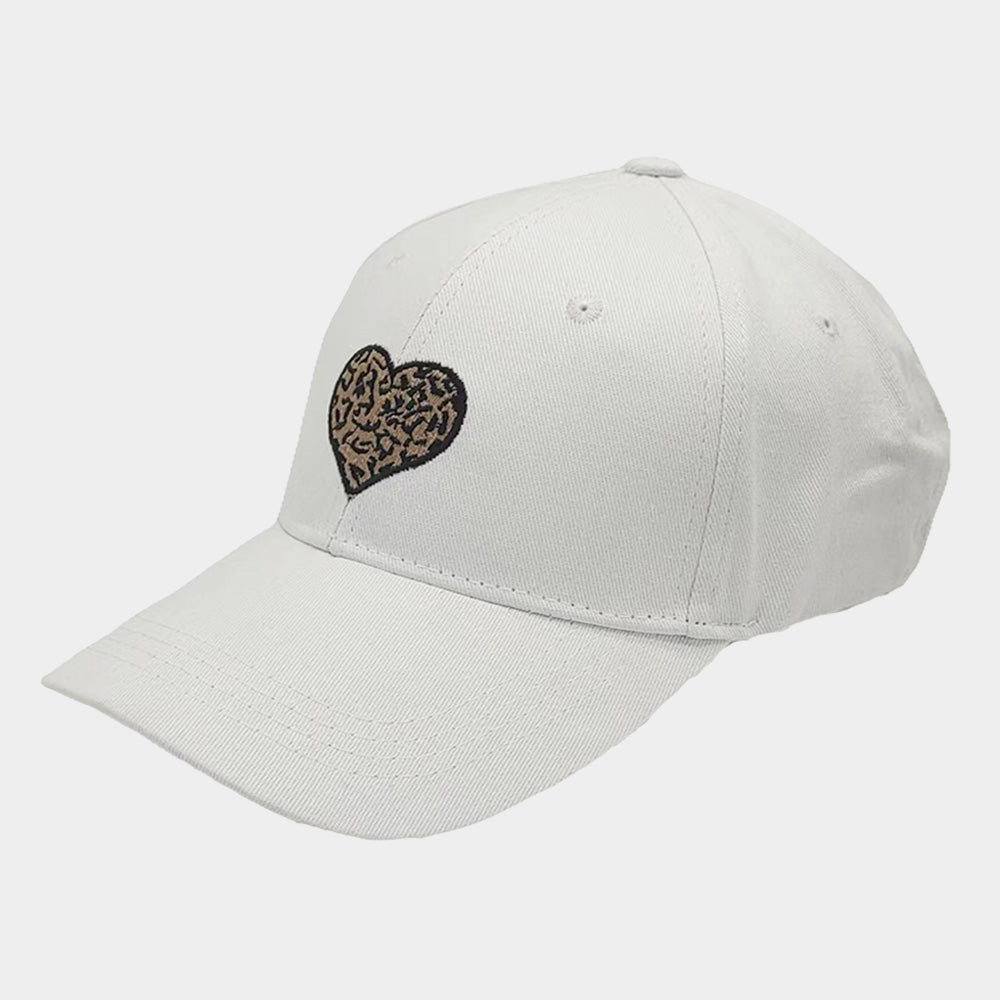HATEGORY Leopard Patterned Heart Baseball Cap