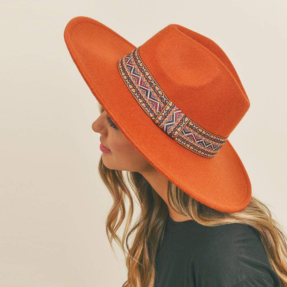 HATEGORY Aztec Band Panama Hat