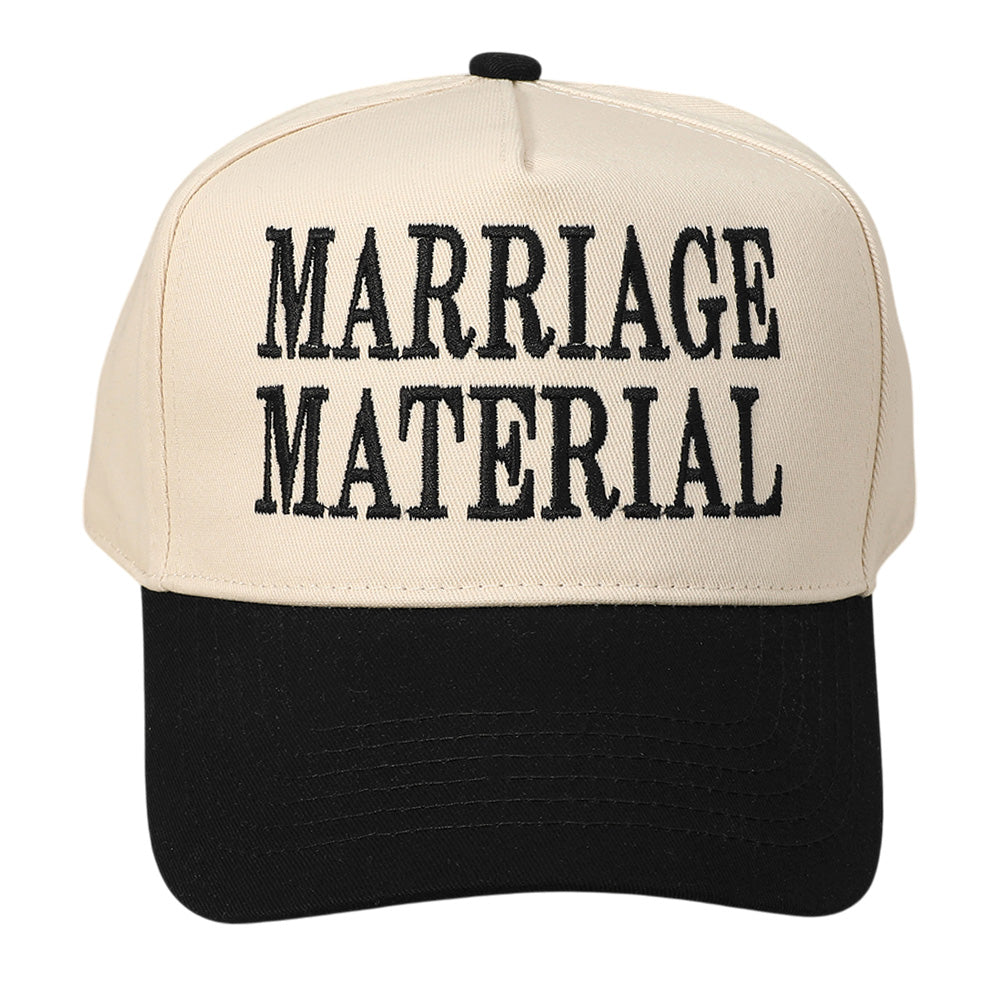 HATEGORY MARRIAGE MATERIAL Message Embroidered Baseball Cap
