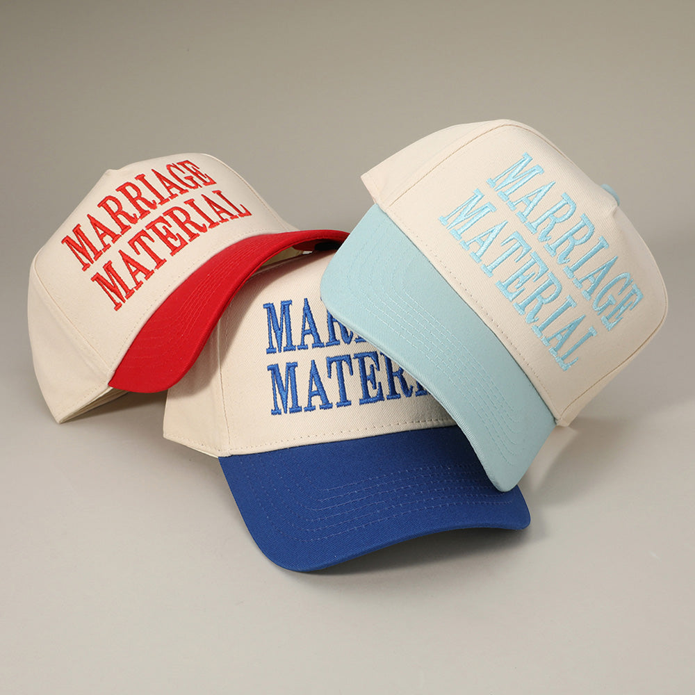 HATEGORY MARRIAGE MATERIAL Message Embroidered Baseball Cap