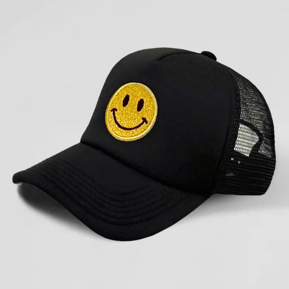 HATEGORY Smile Accented Mesh Back Baseball Cap