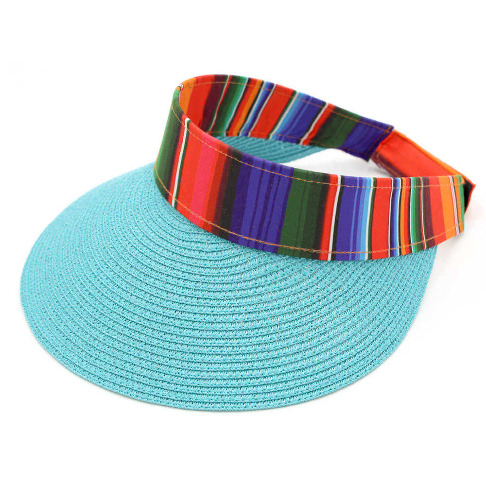 HATEGORY Serape Straw Visor Sun Hat