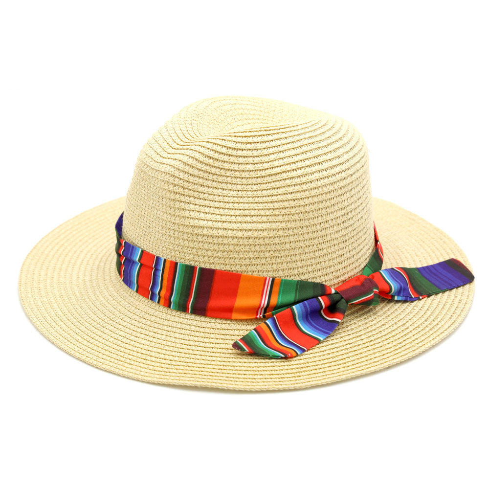HATEGORY Serape Band Straw Panama Sun Hat