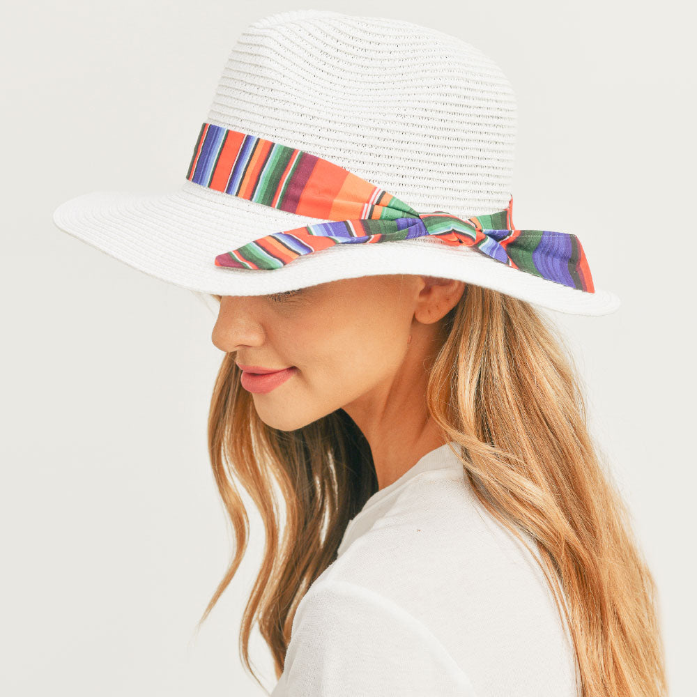 HATEGORY Serape Band Straw Panama Sun Hat