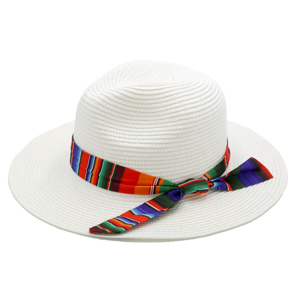 HATEGORY Serape Band Straw Panama Sun Hat