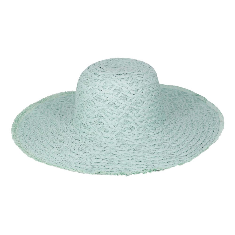 HATEGORY Trim Detailed Solid Straw Sun Hat