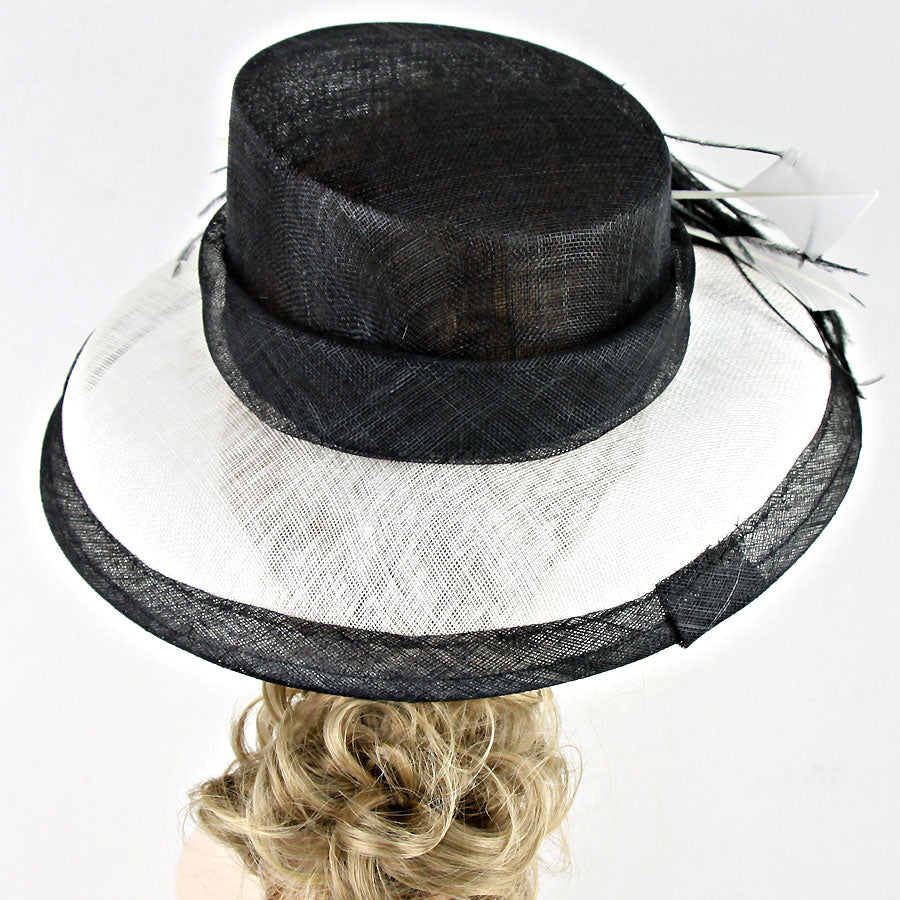 HATEGORY Chic Feathered Sinamay Hat