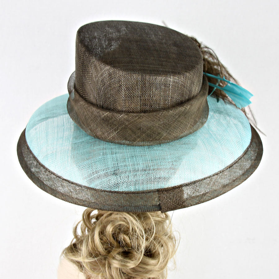 HATEGORY Chic Feathered Sinamay Hat