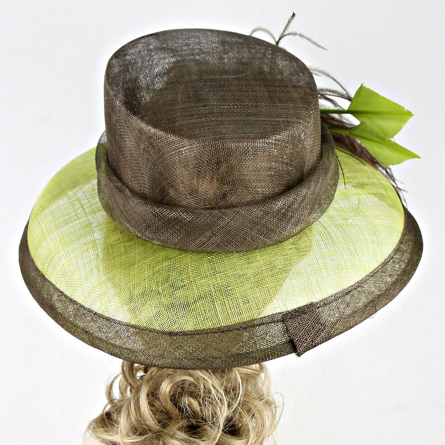 HATEGORY Chic Feathered Sinamay Hat