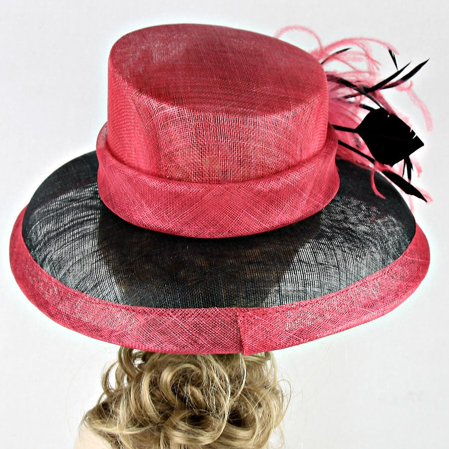 HATEGORY Chic Feathered Sinamay Hat