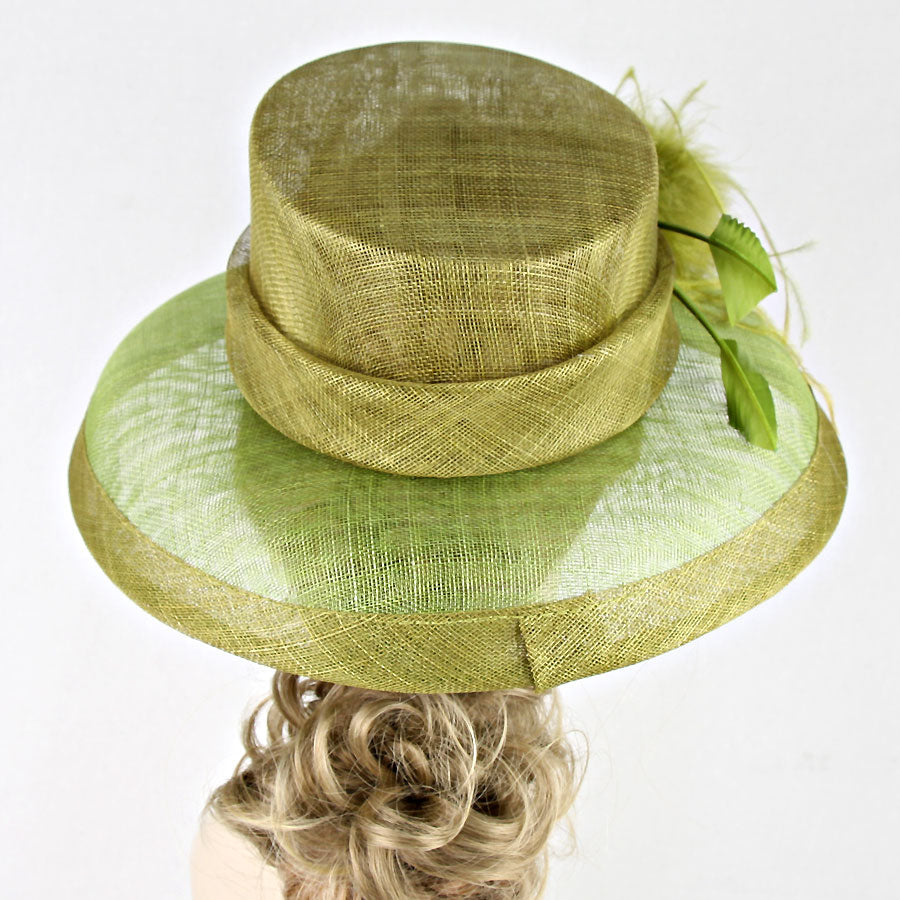 HATEGORY Chic Feathered Sinamay Hat