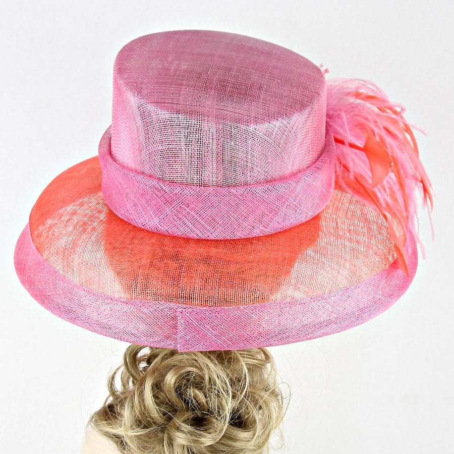 HATEGORY Chic Feathered Sinamay Hat