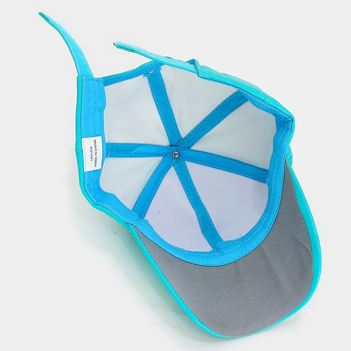HATEGORY Solid faux leather baseball cap