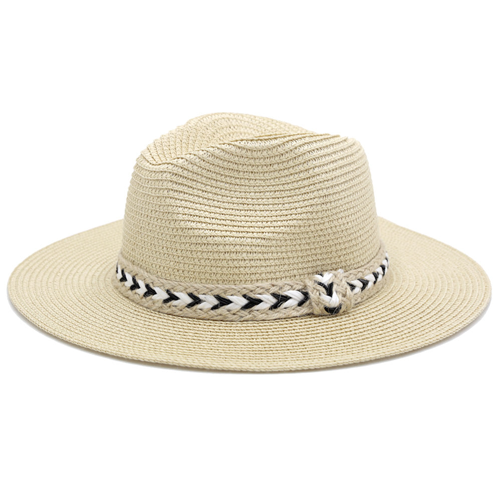 HATEGORY Braided Jute Band Straw Panama Sun Hat