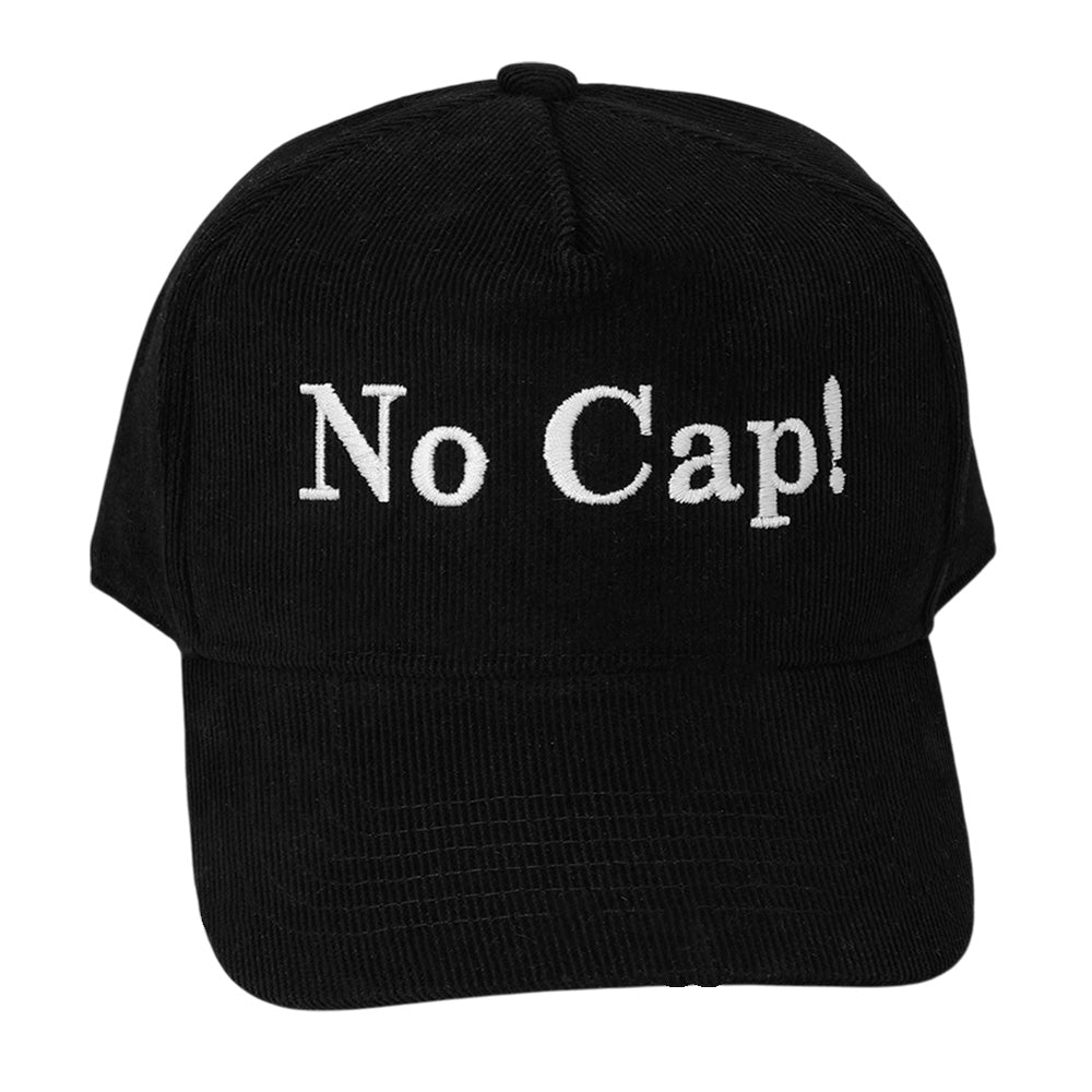 HATEGORY NO CAP! Message Embroidered Corduroy Baseball Cap