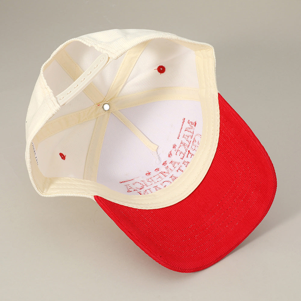HATEGORY MAKE AMERICA GREAT AGAIN Message Embroidered Corduroy Baseball Cap
