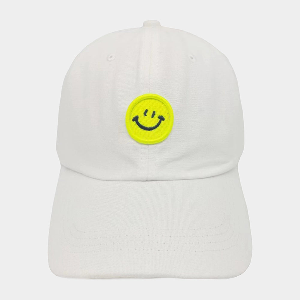 HATEGORY Smile Accented Solid Baseball Cap