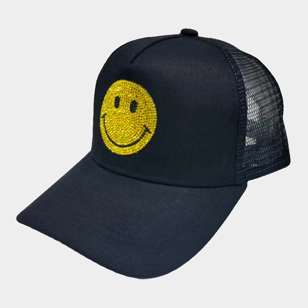 HATEGORY Bling Smile Accented Mesh Back Baseball Cap