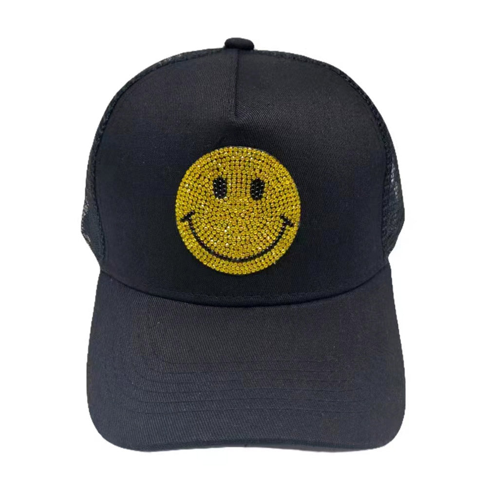 HATEGORY Bling Smile Accented Mesh Back Baseball Cap