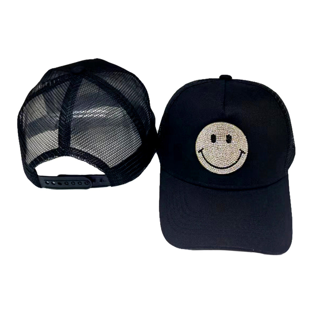 HATEGORY Bling Smile Accented Mesh Back Baseball Cap