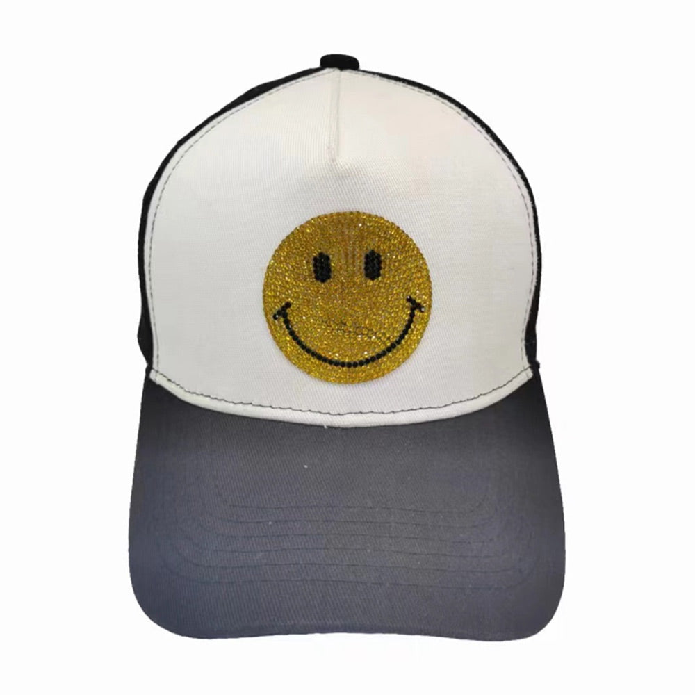 HATEGORY Bling Smile Accented Mesh Back Baseball Cap