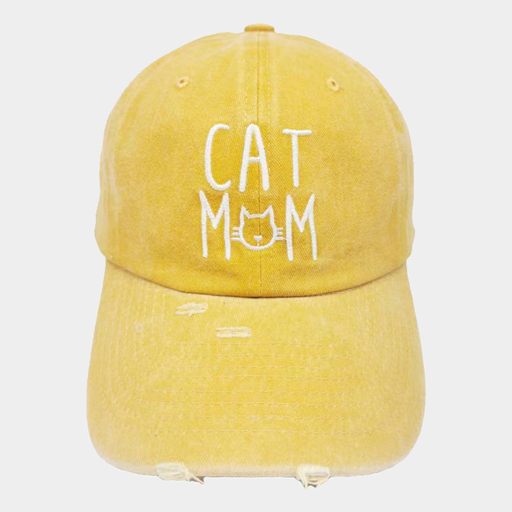 HATEGORY Cat Mom Message Baseball Cap