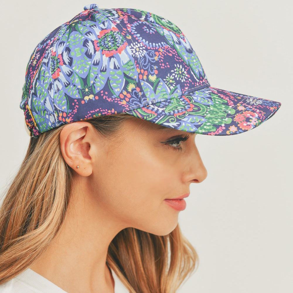 HATEGORY Floral Paisley Patterned Baseball Cap