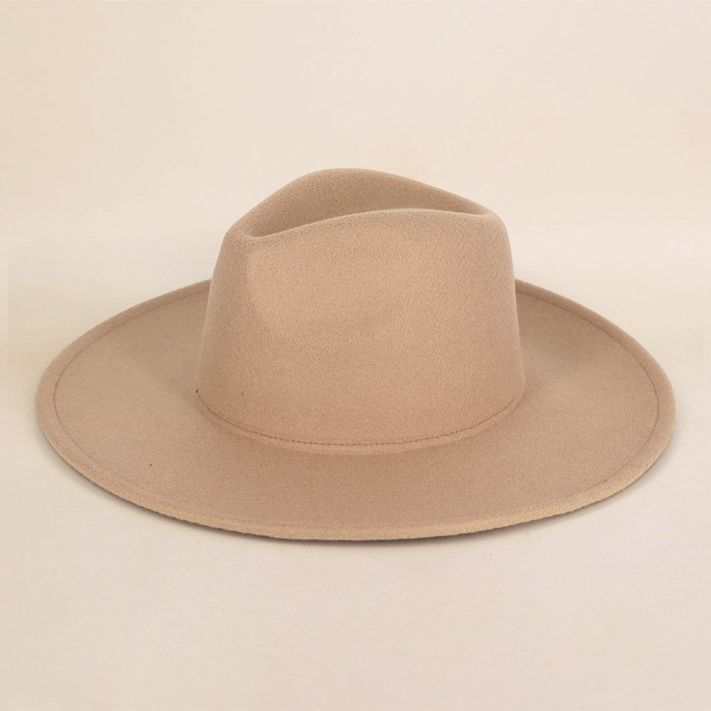 HATEGORY Solid Fedora Panama Hat