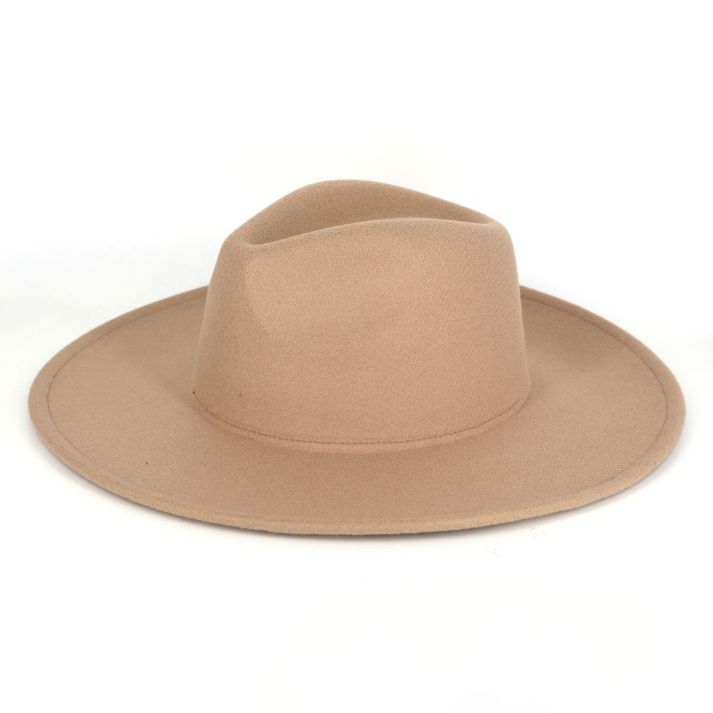 HATEGORY Solid Fedora Panama Hat